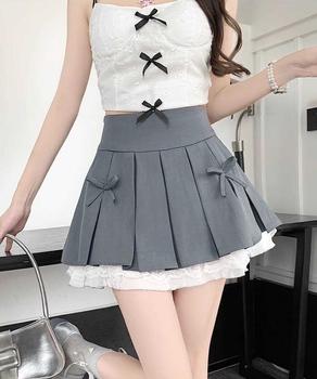 ボックスプリーツスカート ミニスカート夏 送料無料 即日発送-7