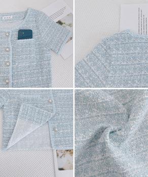 ツイード風ジャケットノーカラージャケット 送料無料 即日発送-9