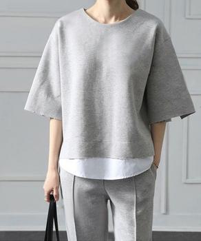 セットアップ レイヤード風カットソー春夏 送料無料 即日発送-5