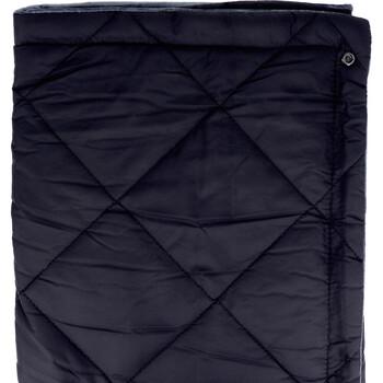 hokotto マイクロファイバー4WAYブランケット アルミ入 約80×125cm ブラック×スモーキーグレー 送料無料-4