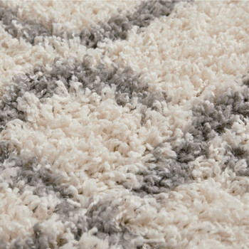 ラグ ウィルトン織ラグ 約200X250cm 長毛 幾何学模様 エジプト製 ケジャ アイボリー グレー 送料無料-7