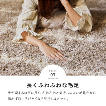 ラグ ウィルトン織ラグ 約160×235cm 長毛 幾何学模様 エジプト製 ラリス ベージュ グレー 送料無料-5