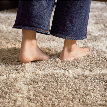 ラグ ウィルトン織ラグ 約160×235cm 長毛 幾何学模様 エジプト製 ラリス ベージュ グレー 送料無料-7