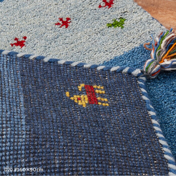 ギャッべマット 玄関マット 約45×75cm 屋内 GABBEH D20 羊毛 手織り 送料無料-5