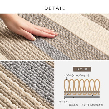 ラグ タフトラグ 約185×185cm　洗える 速乾 軽量 抗菌防臭 日本製 フィン 2カラー 3サイズ 送料無料-7