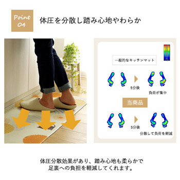 キッチンマット 約45×180cm お手入れ簡単 拭ける すべりにくい ネコ柄 PVC プラッツ 送料無料-4