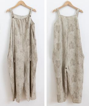オールインワン サロペット ワンピース夏 ベージュ 送料無料 即日発送-8