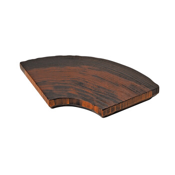 杉 年輪扇皿 塗装付 クリアー ブラウン 日本製 送料無料-1