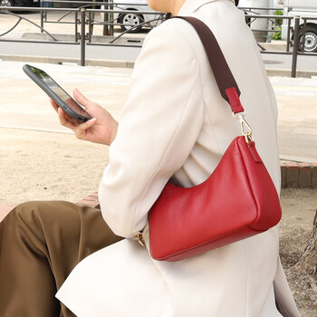 シュリンクレザー ダブルストラップ 2WAY ショルダーバッグ　 COOCO 送料無料 即日発送-16