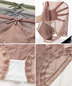 花柄レース ショーツ リボン付き 美尻 送料無料 即日発送-9