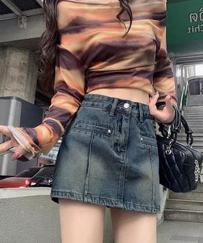 デニムスカパン キュロットスカート 送料無料 即日発送-5