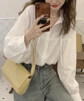 フリル衿ブラウス 長袖タックシャツ 送料無料 即日発送-2