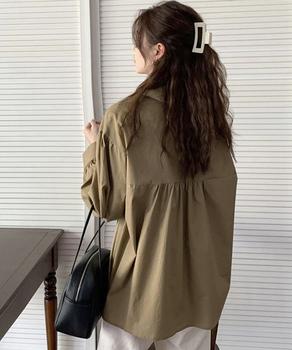 フリル衿ブラウス 長袖タックシャツ 送料無料 即日発送-7