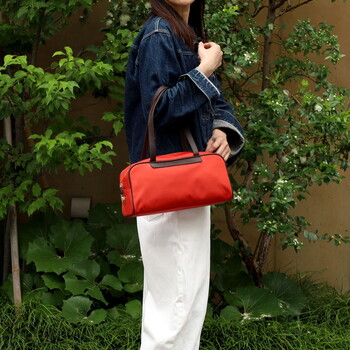 ボストンバッグ 革 付属　 COOCO 撥水ポリ生地xレザー 送料無料 即日発送-2