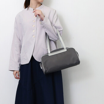 ボストンバッグ 革 付属　 COOCO 撥水ポリ生地xレザー 送料無料 即日発送-3