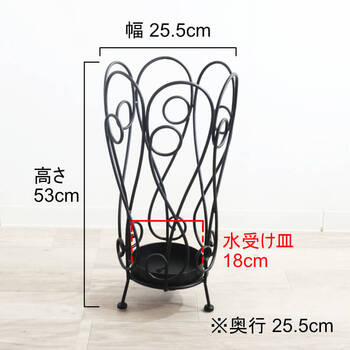 アイアン傘立て アンブレラスタンド アラベスク調デザイン ブラック 送料無料-1