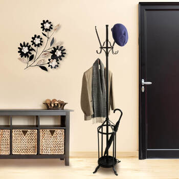 アンティーク調 アイアンスタンドハンガーラック&傘立て 送料無料-9