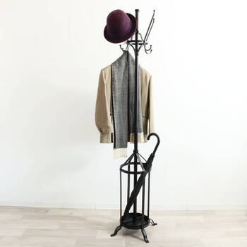 アンティーク調 アイアンスタンドハンガーラック&傘立て 送料無料-7