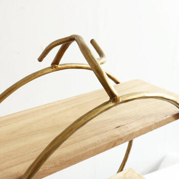 アイアン＆ウッド2段シェルフ ディスプレイシェルフ 飾り棚 和モダン 送料無料-1