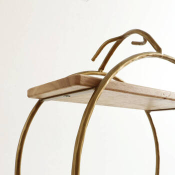 アイアン＆ウッド2段シェルフ ディスプレイシェルフ 飾り棚 和モダン 送料無料-2