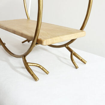 アイアン＆ウッド2段シェルフ ディスプレイシェルフ 飾り棚 和モダン 送料無料-3