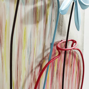 モダンポップ ウォールアートパネル 壁掛け 壁飾り カラフルなお花や花瓶 送料無料-2