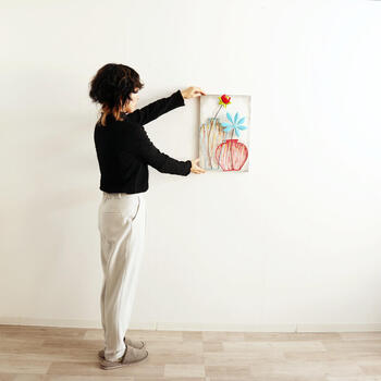 モダンポップ ウォールアートパネル 壁掛け 壁飾り カラフルなお花や花瓶 送料無料-5