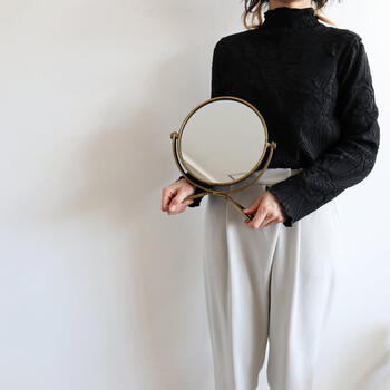 アンティーク調 卓上ミラー ゴールド 送料無料-6