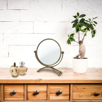 アンティーク調 卓上ミラー ゴールド 送料無料-8