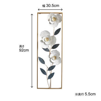ウォールアートパネル 壁掛け 壁飾り フラワー　白い椿をモチーフ 送料無料-4