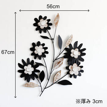 ウォールアート 壁飾り 壁掛け 5つのフラワー 送料無料-5