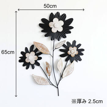 ウォールアート 壁飾り 壁掛け 3つのフラワー 送料無料-5