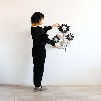 ウォールアート 壁飾り 壁掛け 3つのフラワー 送料無料-6