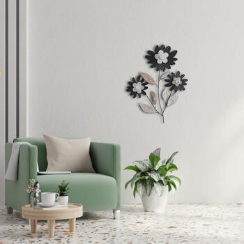 ウォールアート 壁飾り 壁掛け 3つのフラワー 送料無料-8