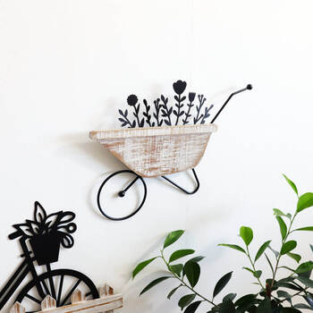ウォールアート 壁飾り 壁掛け フラワーカート ガーデニング 送料無料-6