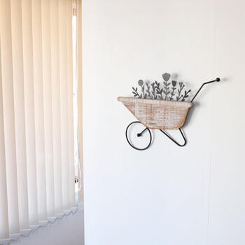 ウォールアート 壁飾り 壁掛け フラワーカート ガーデニング 送料無料-7