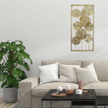 ウォールアートパネル リーフ ゴールド 壁掛け 壁飾り 送料無料-9