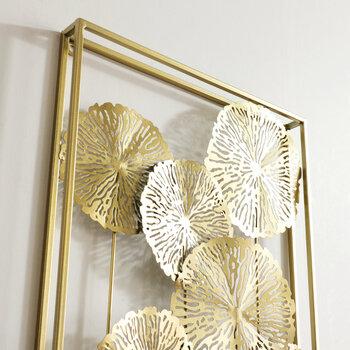 ウォールアートパネル ロータス ゴールド 壁掛け 壁飾り 送料無料-1