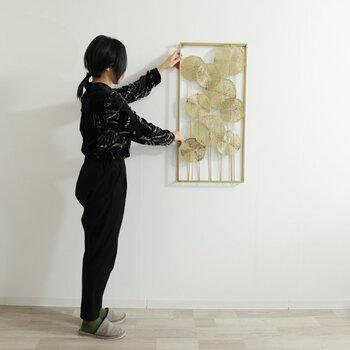 ウォールアートパネル ロータス ゴールド 壁掛け 壁飾り 送料無料-6