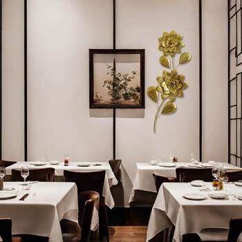 ウォールデコレーション 壁掛け 壁飾り ゴールド フラワー 送料無料-9