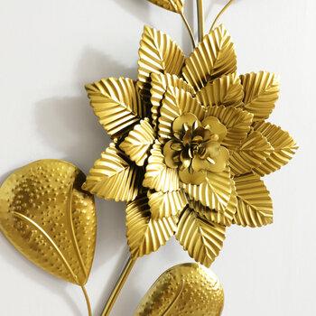 ウォールデコレーション 壁掛け 壁飾り ゴールド フラワー 送料無料-1