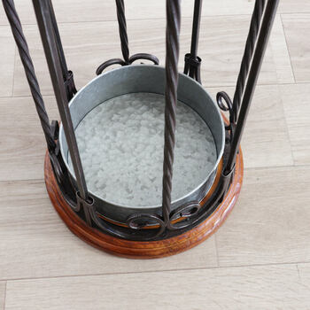 アンティーク調 アイアン傘立て ウッド＆アイアン 送料無料-3