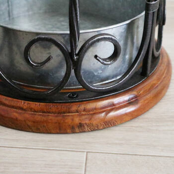 アンティーク調 アイアン傘立て ウッド＆アイアン 送料無料-4