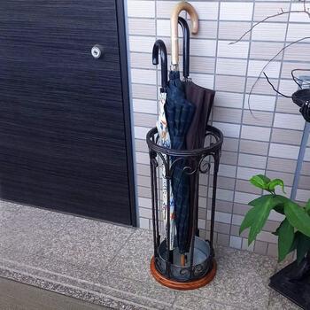 アンティーク調 アイアン傘立て ウッド＆アイアン 送料無料-8