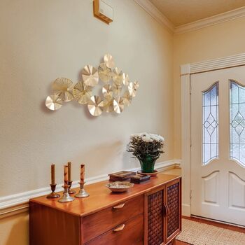 ウォールアート 壁飾り ゴールド　蓮 送料無料-9