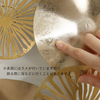 ウォールアート 壁飾り ゴールド　蓮 送料無料-4