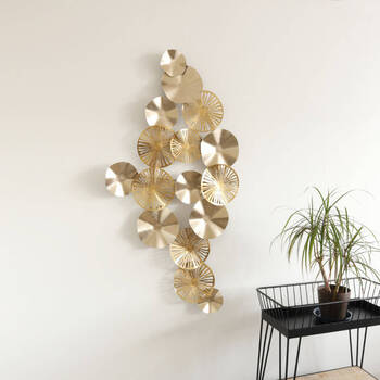 ウォールアート 壁飾り ゴールド　蓮 送料無料-8