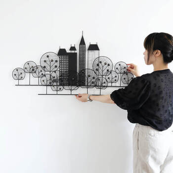 ウォールアート 壁掛け 壁飾り 町の風景 アイアンウォールアート 送料無料-7
