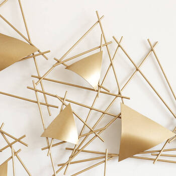 ウォールアート 壁掛け 壁飾り ゴールド　丸みのある三角形 送料無料-1