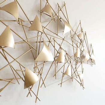 ウォールアート 壁掛け 壁飾り ゴールド　丸みのある三角形 送料無料-2